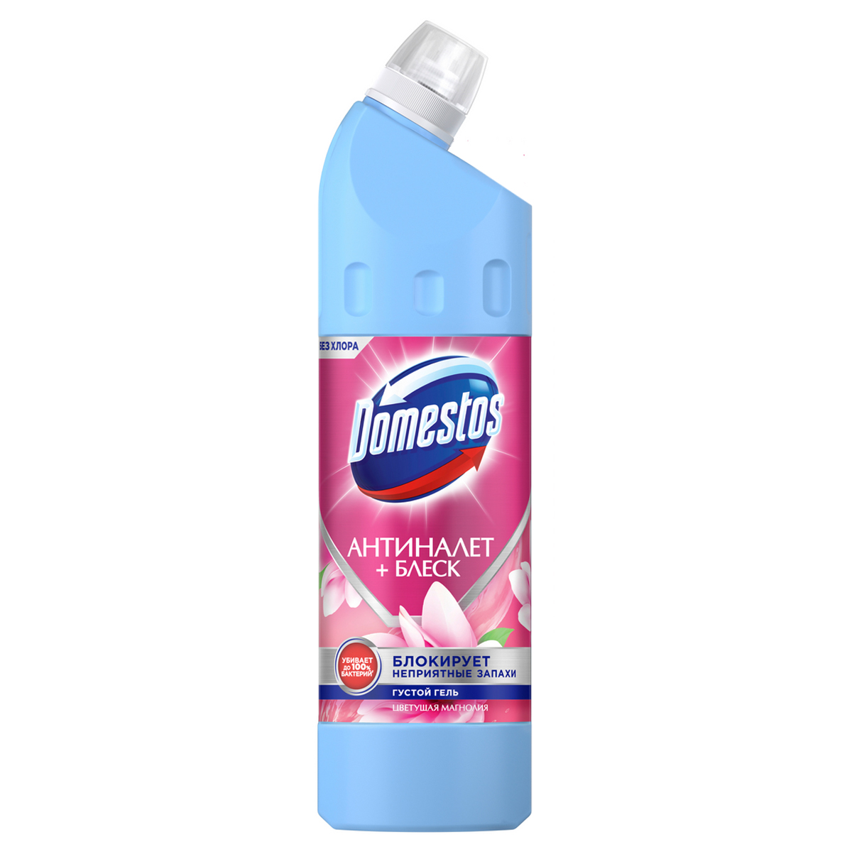 Чистящий гель "Domestos" Антиналет + блеск. Цветущая магнолия, удаляет известковый налет, 750мл 0893