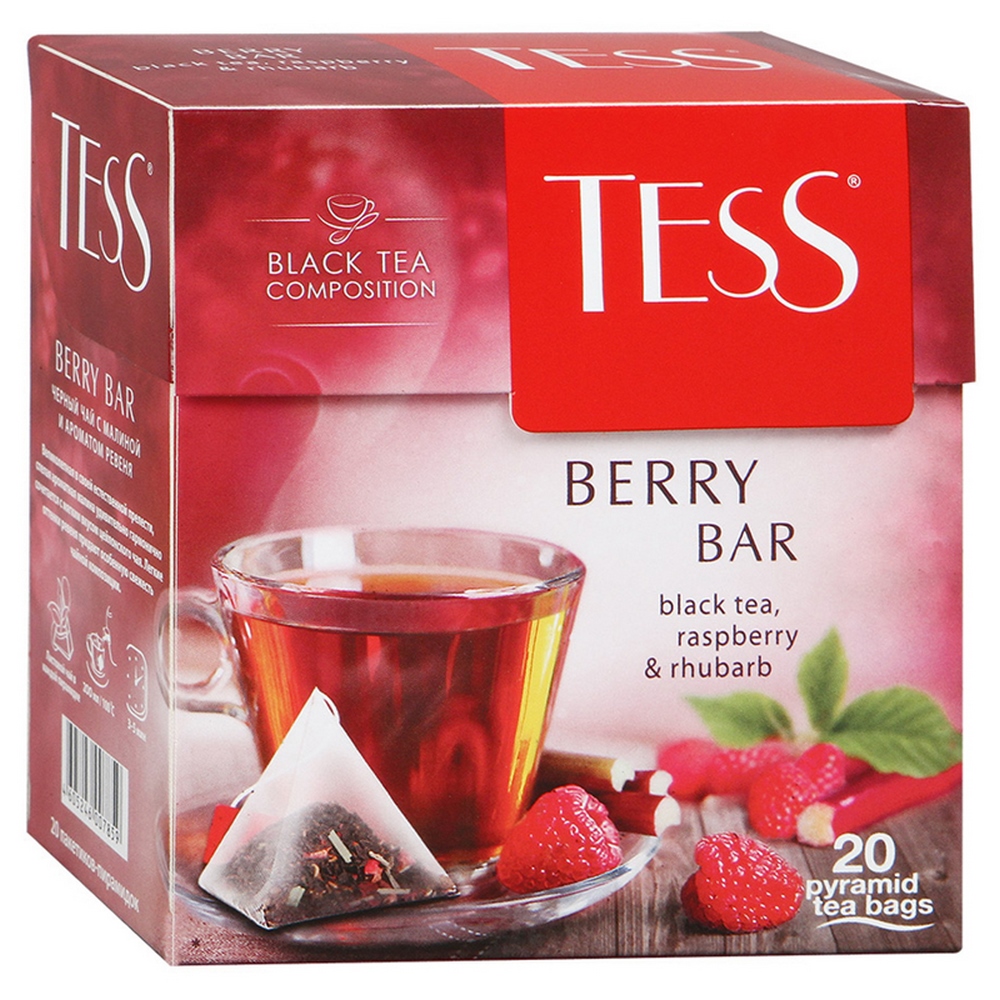 Чай крепкий черный, пакетированный, 20*1,8гр "Tess" Berry bar 07859