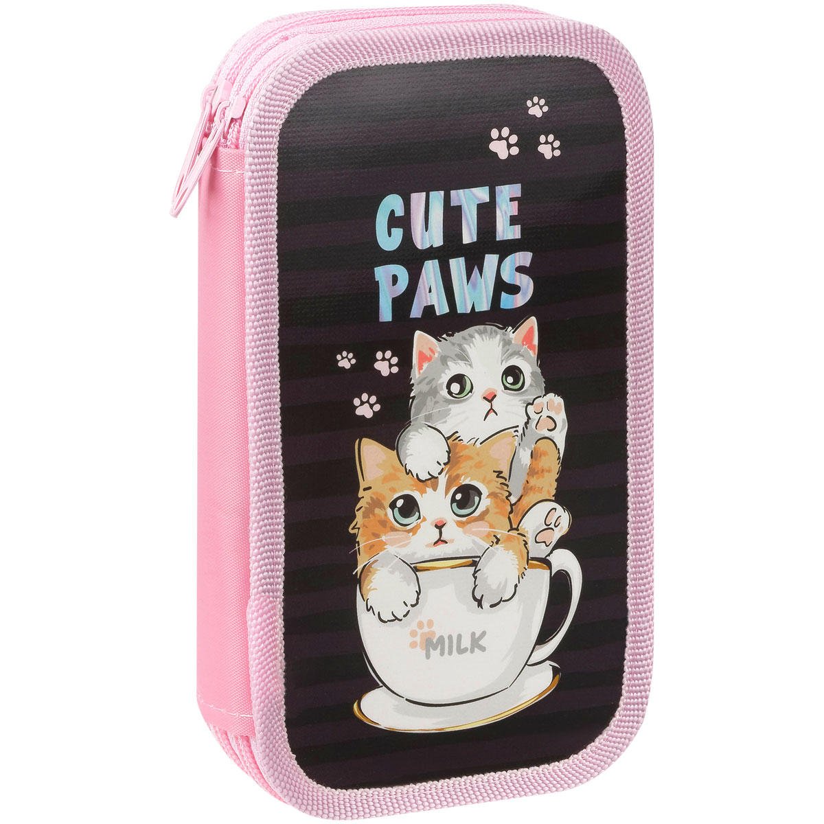 Пенал 2 отделения картон/полиэстер с рисунком "ArtSpace" Cute Paws ПК2_59965