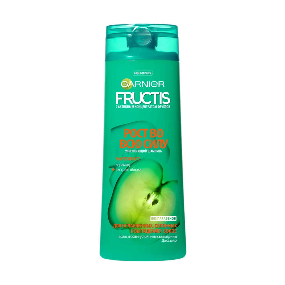 Шампунь для сухих и поврежденных волос "Fructis" Рост во всю силу, для ослабленных волос, 400мл 7585