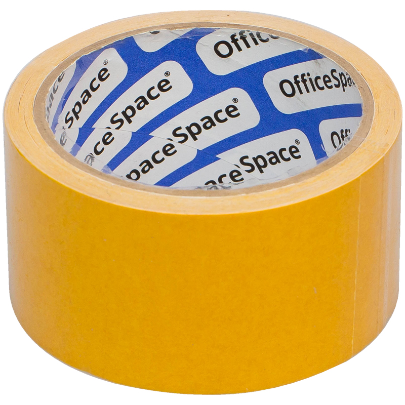 Клейкая лента (скотч) двухсторонняя 50мм*10м белая "Office Spase" полипропилен KLDc_48505