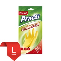 Перчатки для уборки "Paclan" Practi universal, S, резиновые, желтые 878878