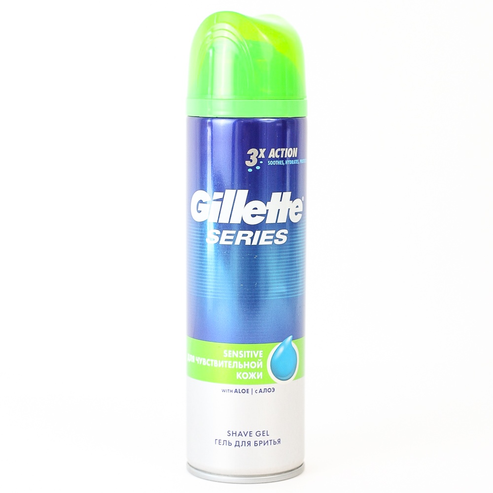Гель для бритья "Gillette" С алоэ, для чувствительной кожи, 200мл, 14692