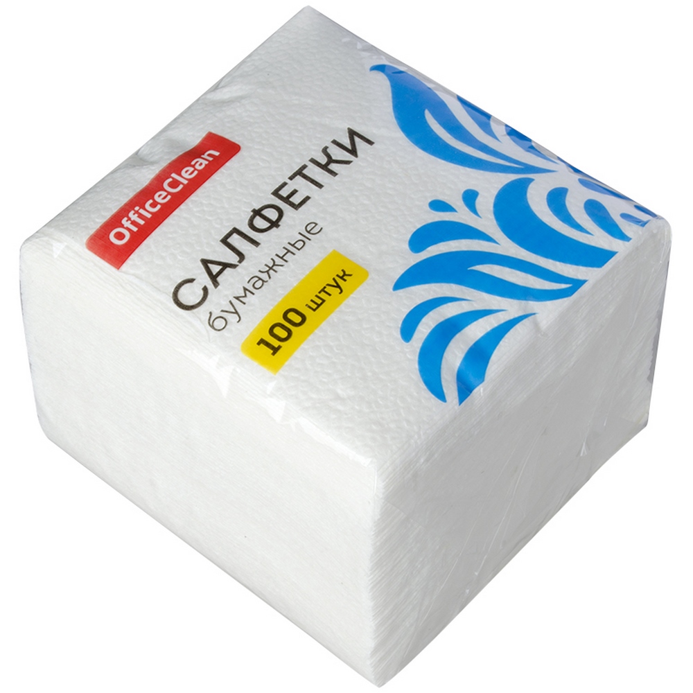 Салфетки бумажные "OfficeClean" БС, 1 слой, 100шт 234359/В