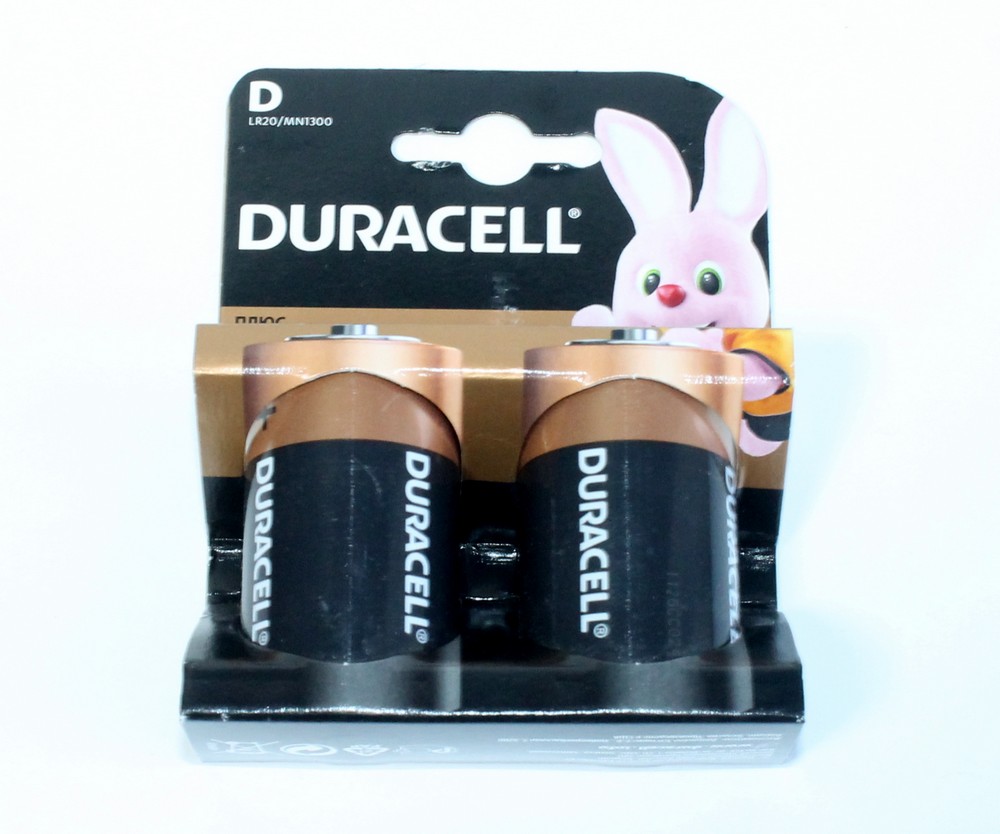 Батарейки D (бочонок) 1,5V 2шт "Duracell" LR20 MN1300 52512