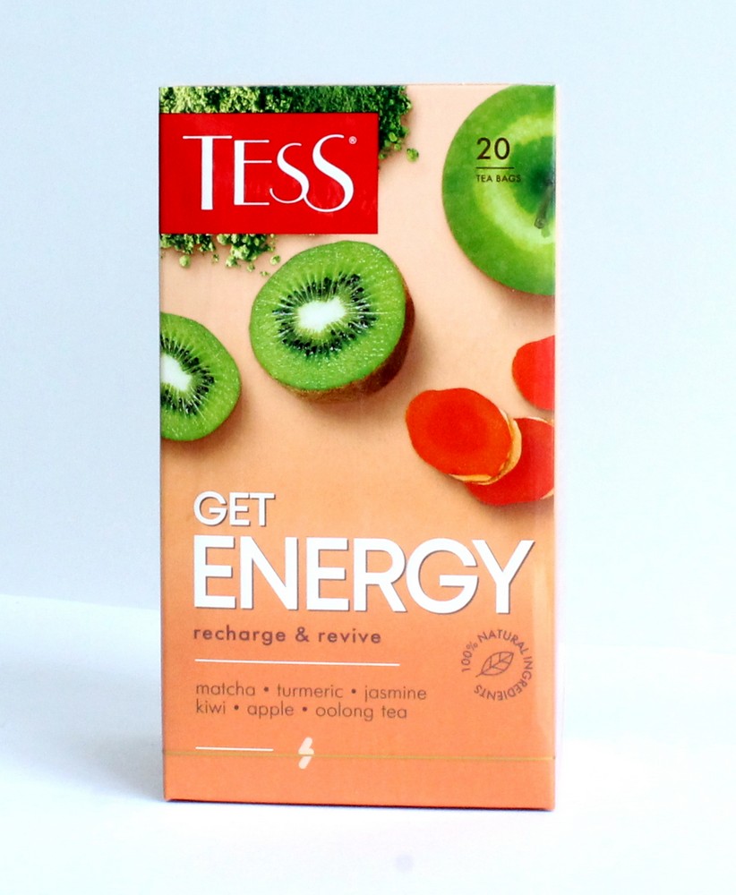 Чай крепкий черный, пакетированный, 20*1,8гр "Tess" Get energy 16707