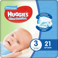 Подгузники-трусики "Huggies" Haggies Boy для мальчиков, 3 (5-9кг), 21шт 61260028