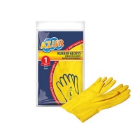 Перчатки для уборки "Azur" Rubber gloves, L, резиновые, желтые 092110