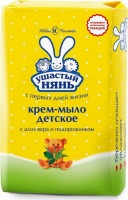Детское мыло - кусковое "Ушастый нянь" С первых дней жизни, с алоэ вера и подорожником , 90гр 101996