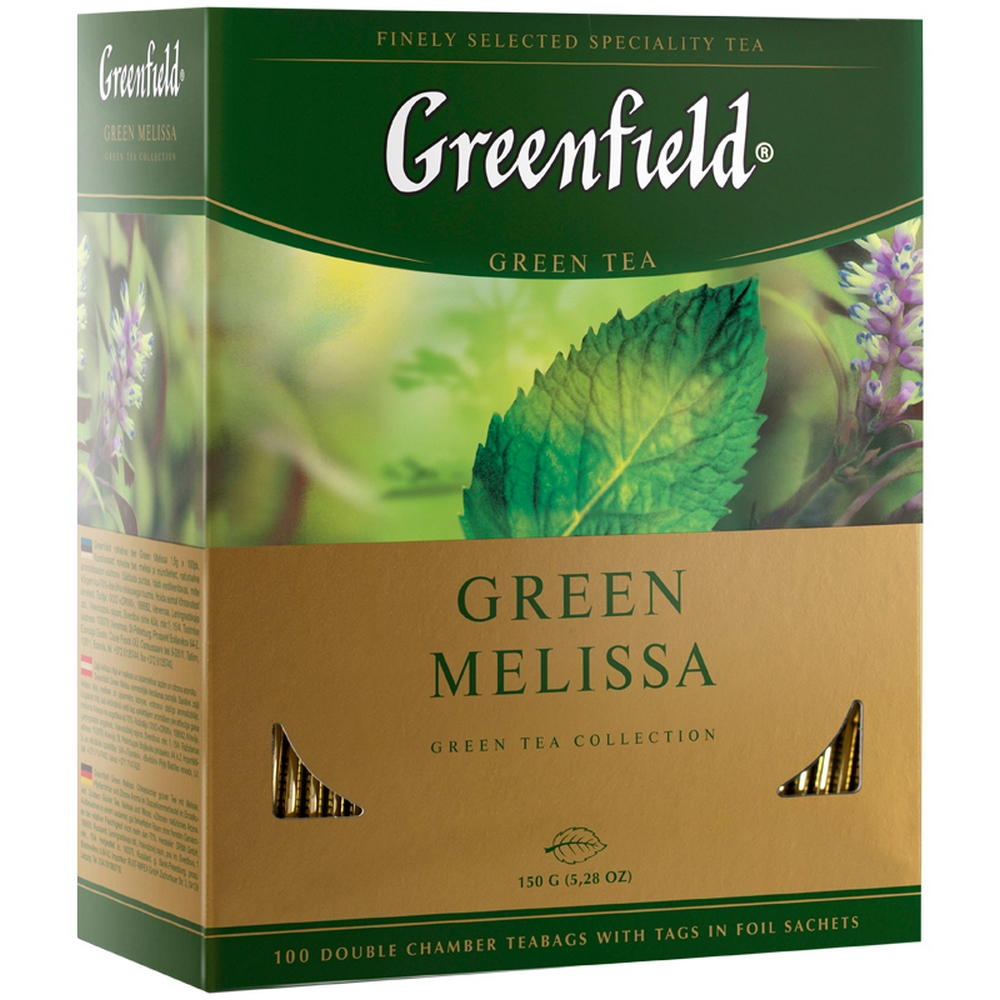 Чай зеленый, пакетированный, 100*2гр "Greenfield"  Green melissa 08795
