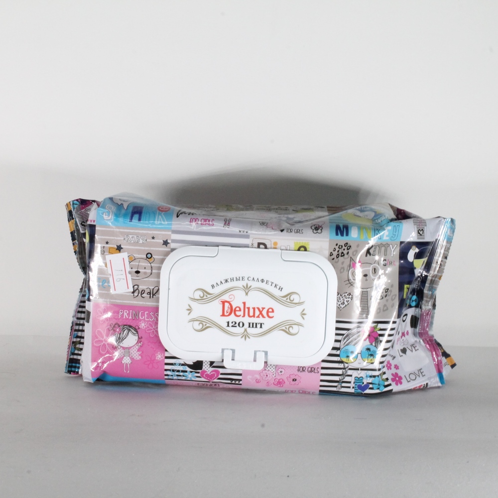 Салфетки влажные "Deluxe" Little princess, 120шт, детские Р556