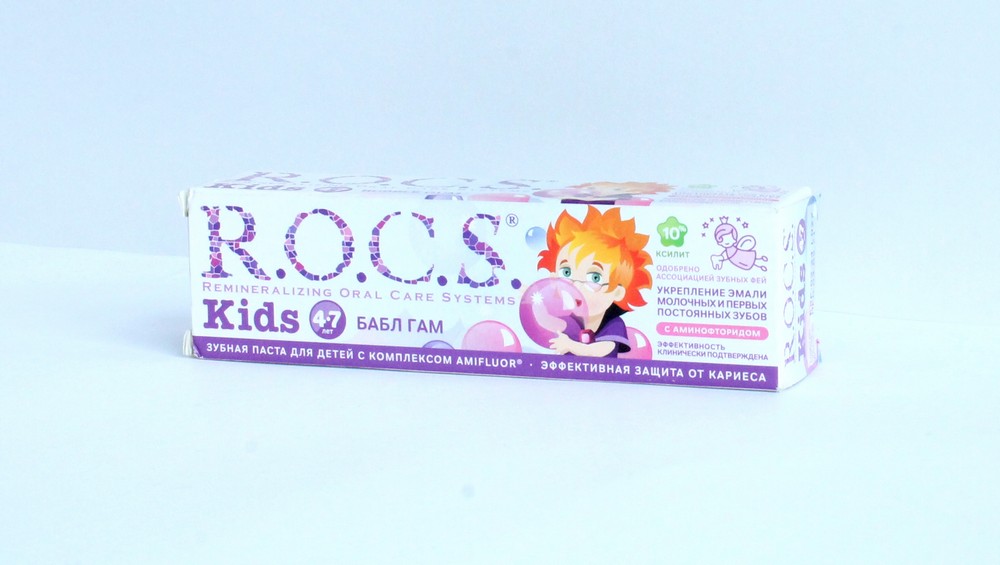Зубная паста детская "R.O.C.S." от 4 до 7 лет  укрепление зубной эмали , бабл гам 45гр 70876