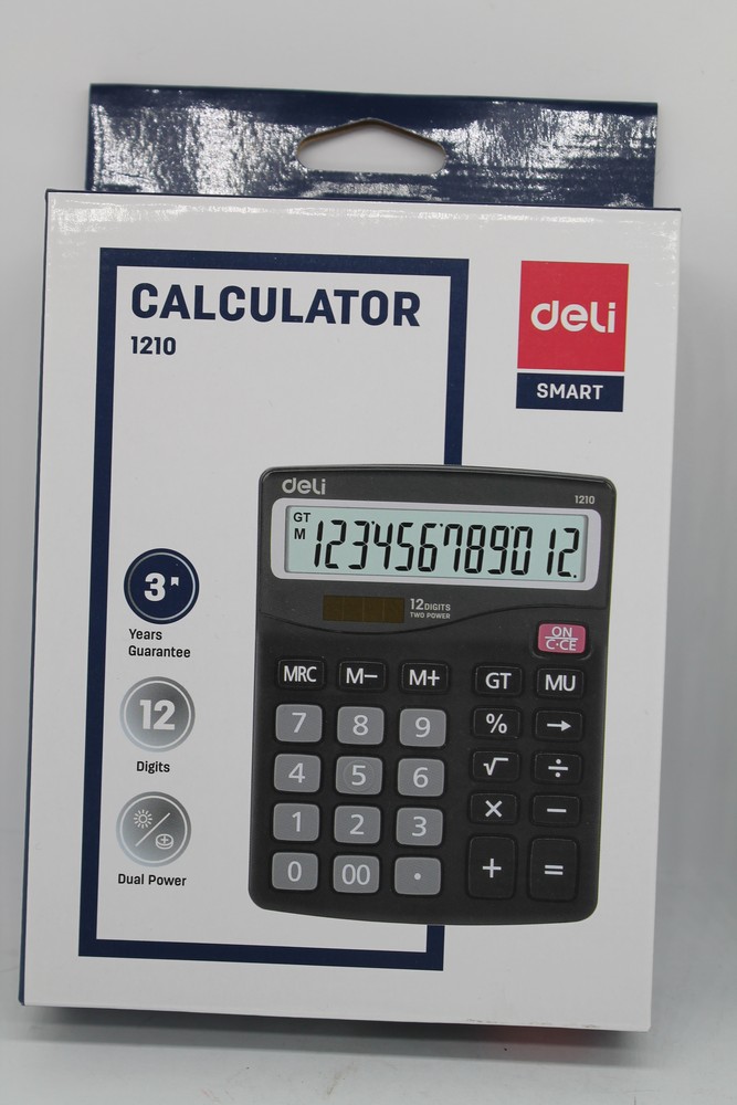 Калькулятор настольный 12 разрядов, 157*120.4*46.2мм черный "Deli" Smart 1210
