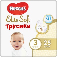 Подгузники-трусики "Huggies" Elite Soft универсальный, 3 (6-11кг), 25шт 46964