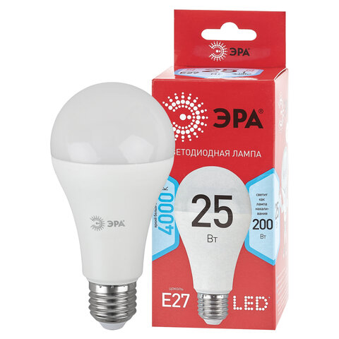 Светодиодная лампа, E27 25Вт, яркий белый свет, "Эра" LED 08723