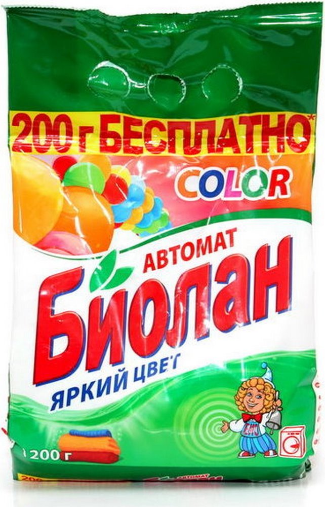 Порошок стиральный "Биолан" Гарантия качества, машинная стирка, для цветных тканей, 1,2кг 13517