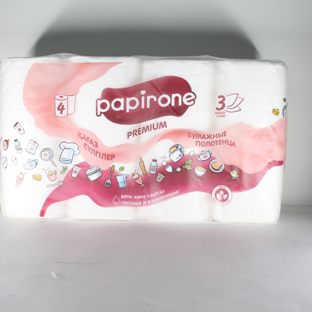 Полотенца бумажные "Papirone" Premium, 3 слоя, 4 рулона 730050