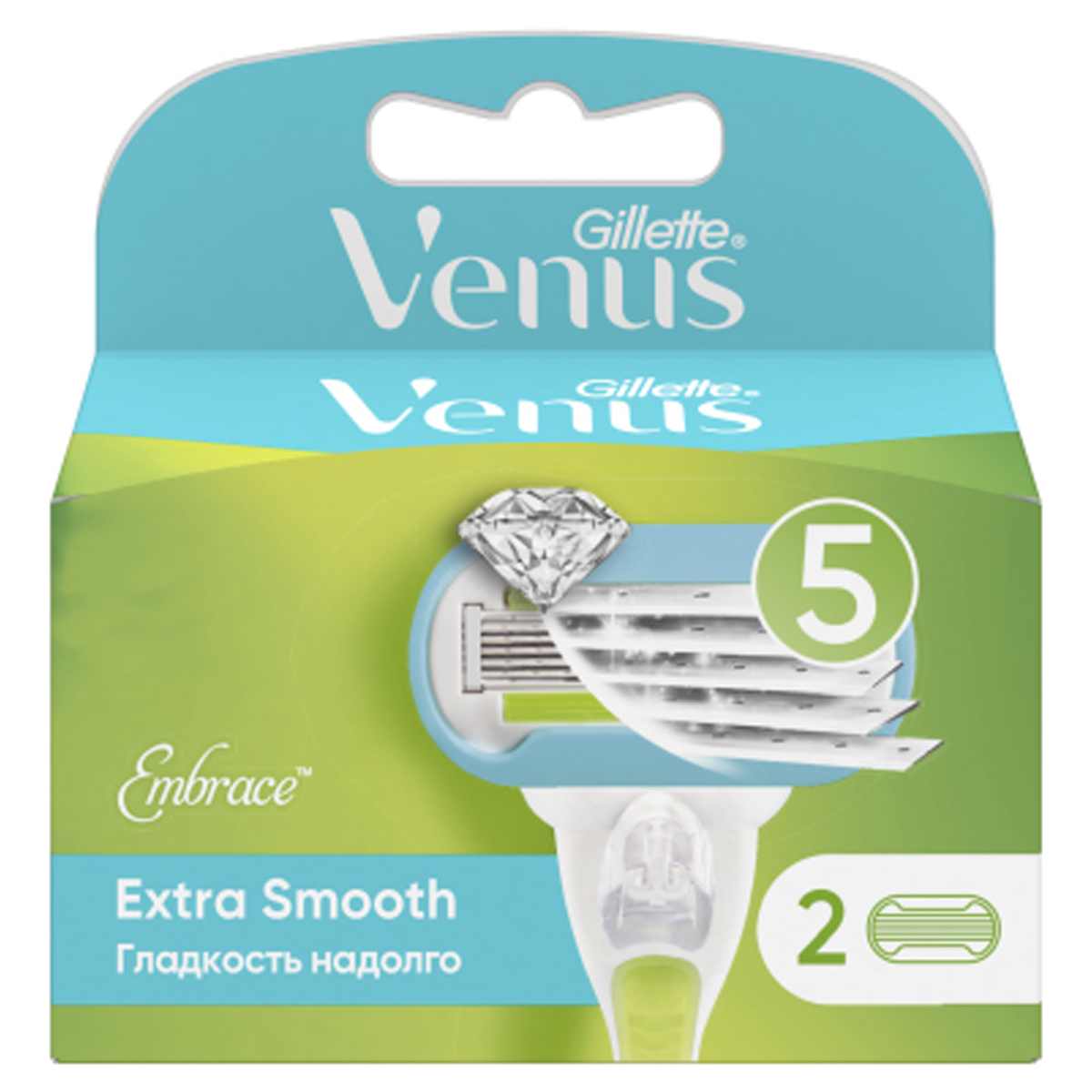 Сменная кассета для станка "Gillette" Venus Extra smooth, 5 лезвий, 2шт 55558