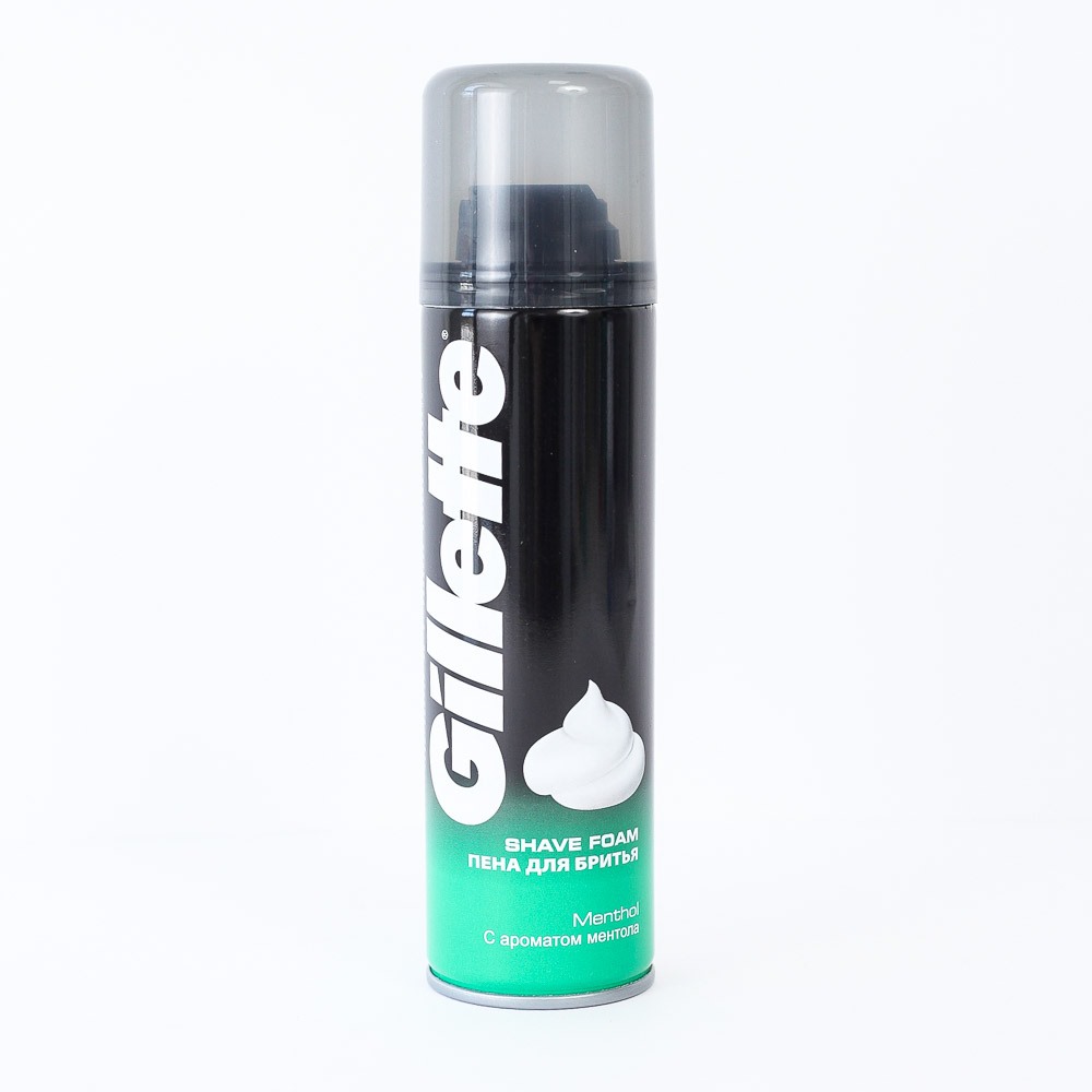 Пена для бритья "Gillette" Menthol, для всех типов кожи, 200мл, 90630112