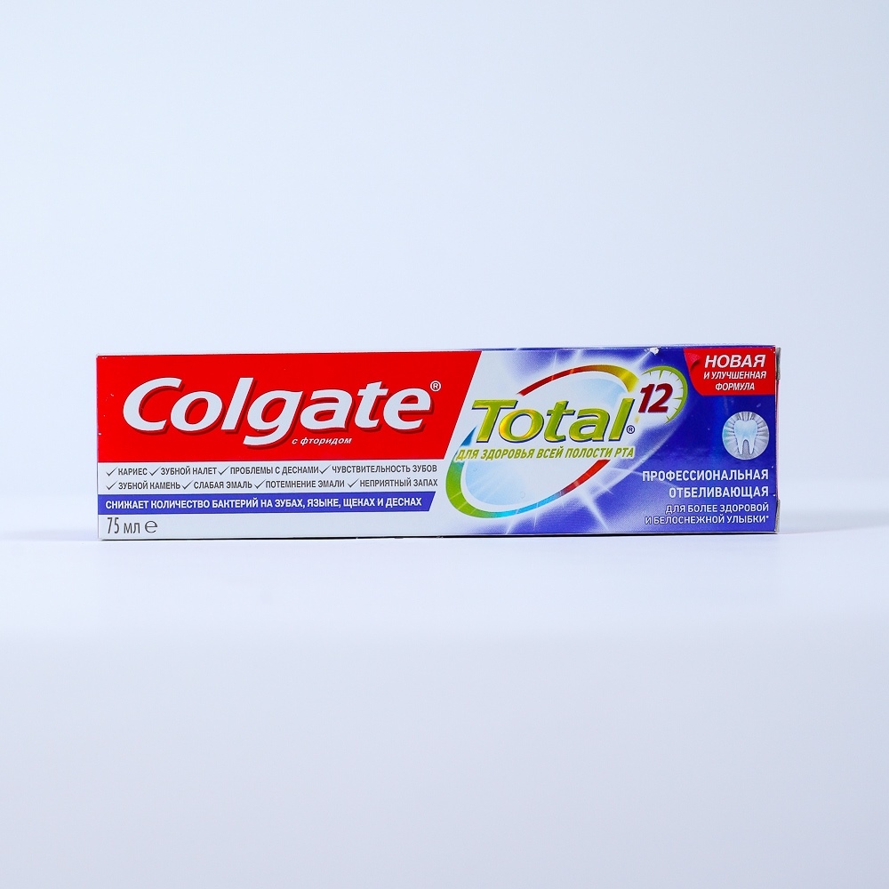 Зубная паста "Colgate" Total с фторидом, отбеливающая  75гр 17021
