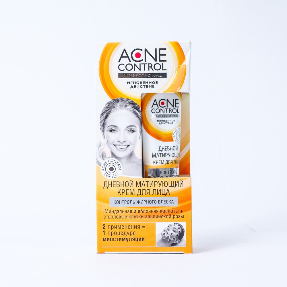 Крем гель увлажняющий "Acne control" Миндальная, яблочная кислота, матирующий, 45мл, 72825