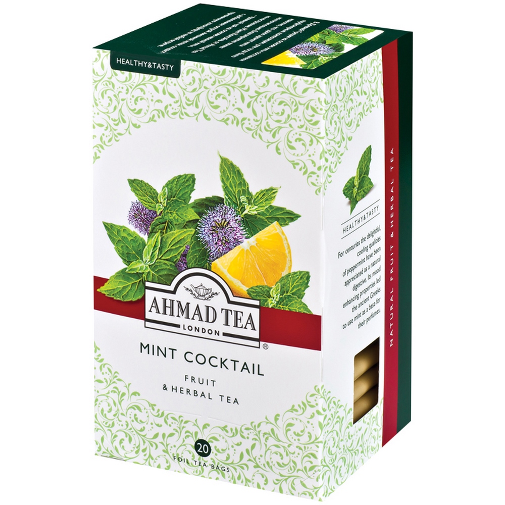 Чай травянной, пакетированный, 20*1,5гр "Ahmad tea" "Mint cocktail-мята и лимон" 11662