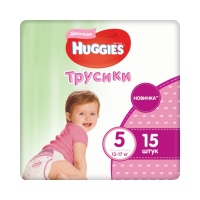Подгузники-трусики "Huggies" Haggies Girl для девочек, 5 (13-17кг), 15шт 61264318