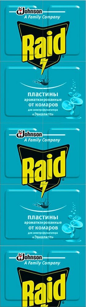 Пластины для фумигатора от комаров "Raid" универсальный 10шт 05639
