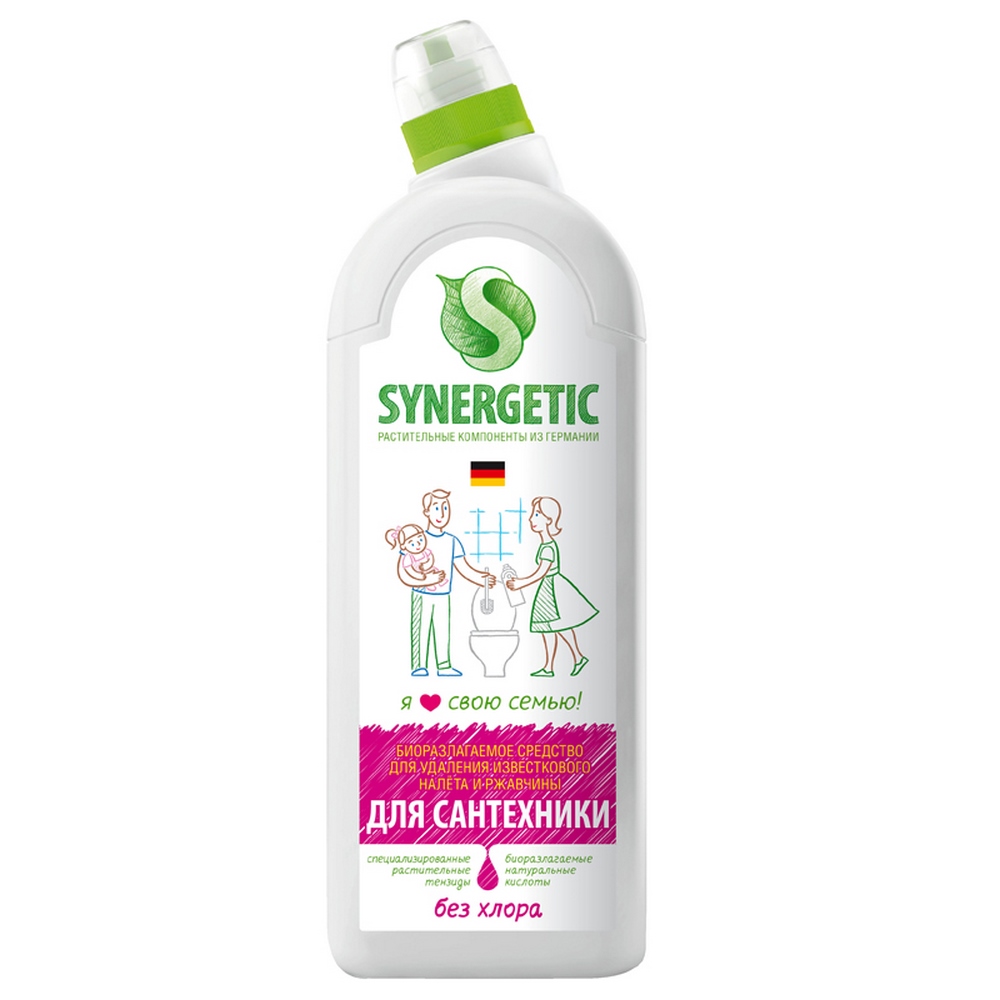 Чистящая жидкость "Synergetic" Для сантехник, удаляет известковый налет и ржавчину, 1000мл 45179