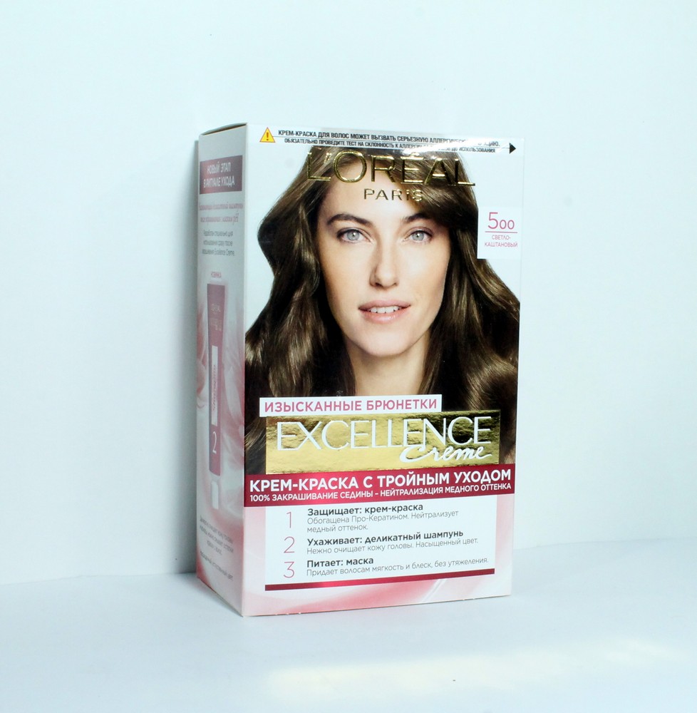 Краска для волос "Loreal" Excellence creme, светло-каштановый 500, 81126