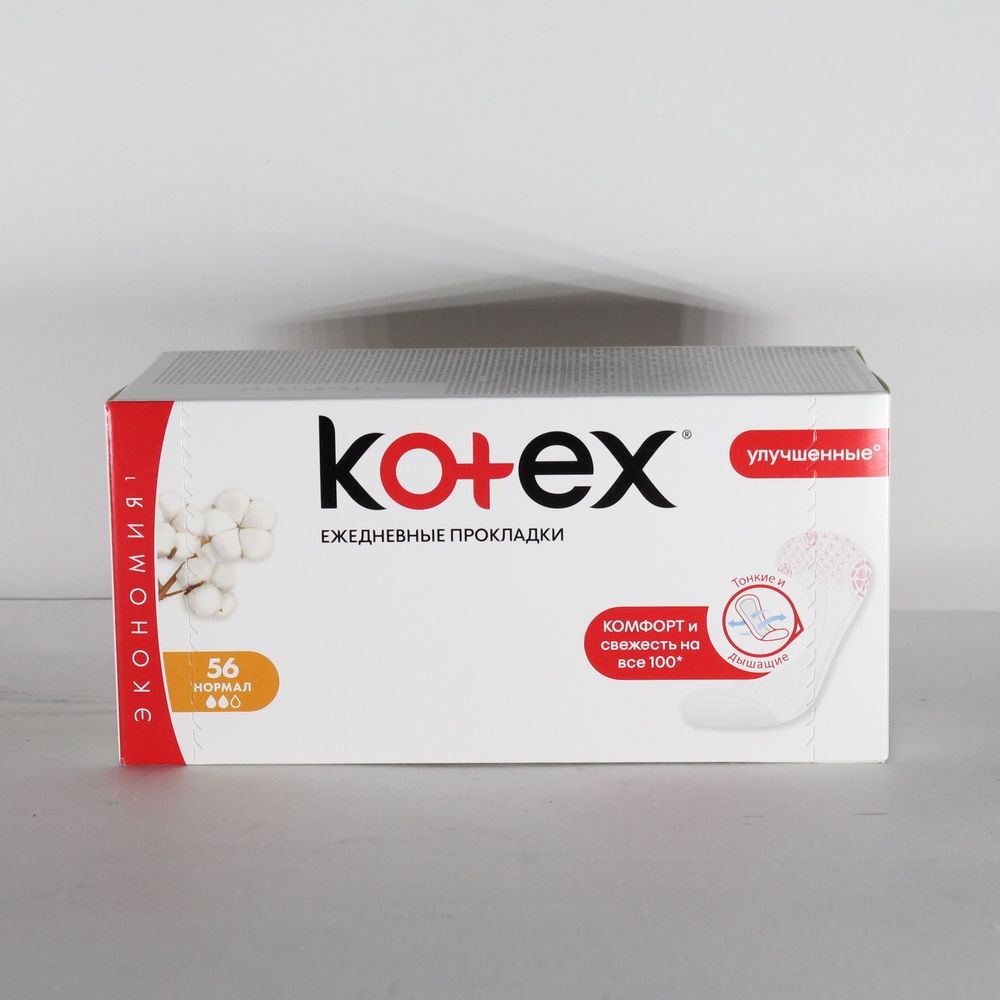 Прокладки ежедневные "Kotex" Комфорт, 2 капли, 56шт 548050