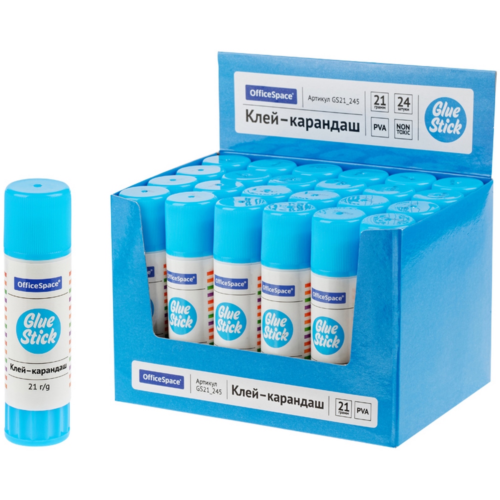 Клей-карандаш 21гр, белый, без индикатора Office Space БС GS21_245
