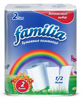 Полотенца бумажные "Familia" Экономичный выбор, 2 слоя, 2 рулона 00679
