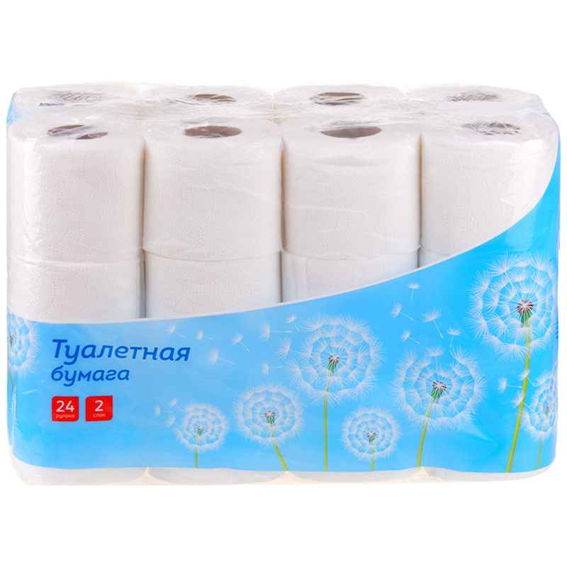 Туалетная бумага "Office Clean" БС, 2 слоя, 24шт 300438