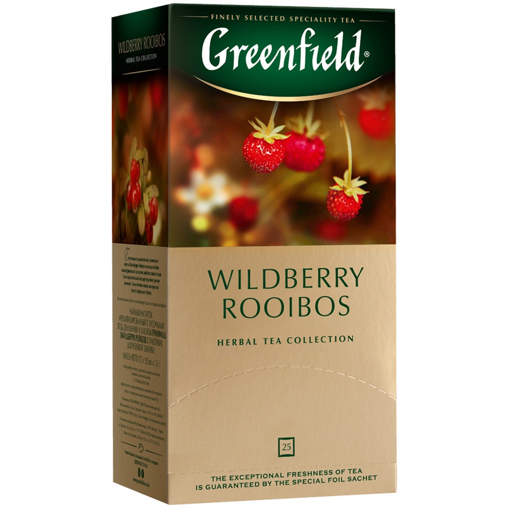 Чай травянной, пакетированный, 25пак.*1,5гр "Greenfield" "Widberry Rooibos" 274737