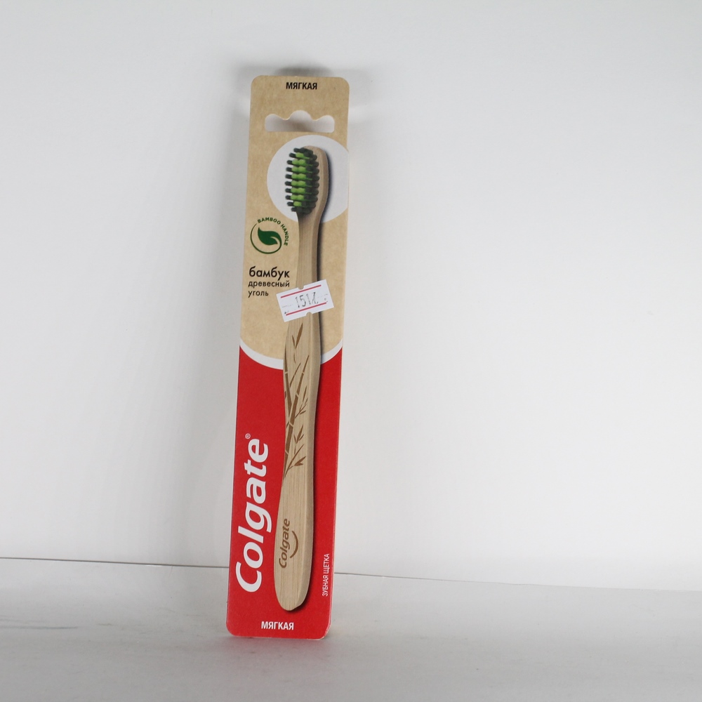 Зубная щётка "Colgate" Бамбук древесный уголь, 1шт мягкая щетина 303447