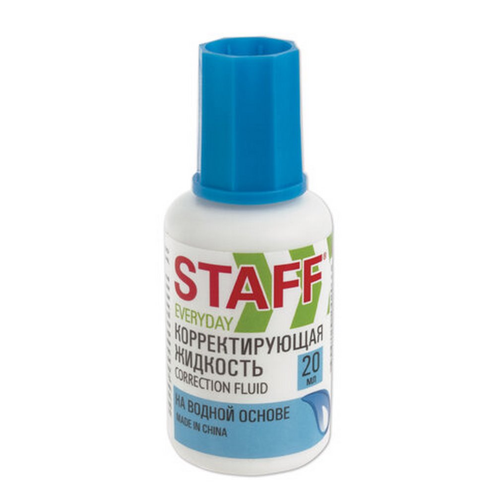 Корректирующая жидкость 20мл, водная основа, кисть "Staff" Every Day 228642