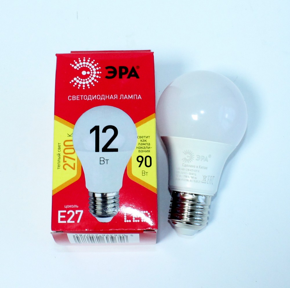 Светодиодная лампа, E27 12Вт, теплый белый свет, "Эра" LED 50784