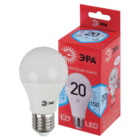 Светодиодная лампа, E27 20Вт, яркий белый свет, "Эра" LED 240549