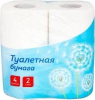 Туалетная бумага "Office Clean" БС, 2 слоя, 4шт 249814