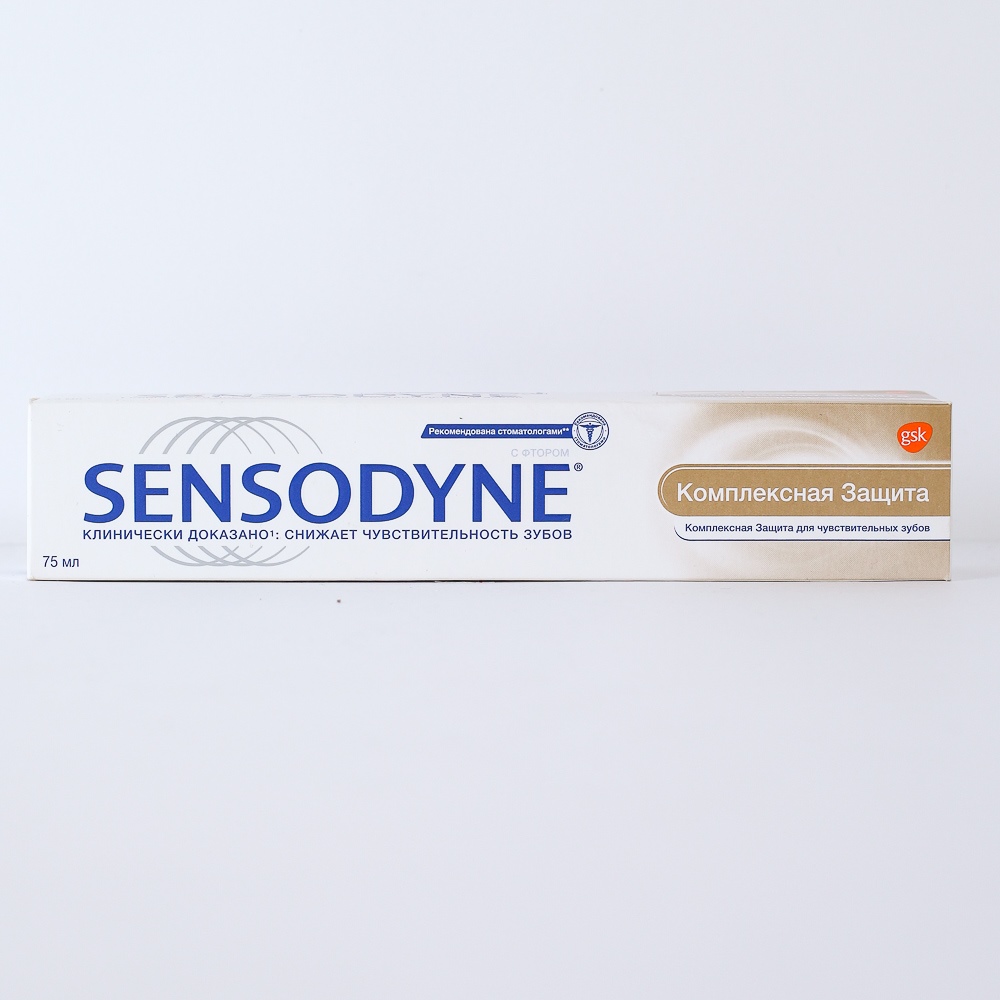 Зубная паста "Sensodyne" комплексная защита с фтором, снижает чувствительность 75гр 04983