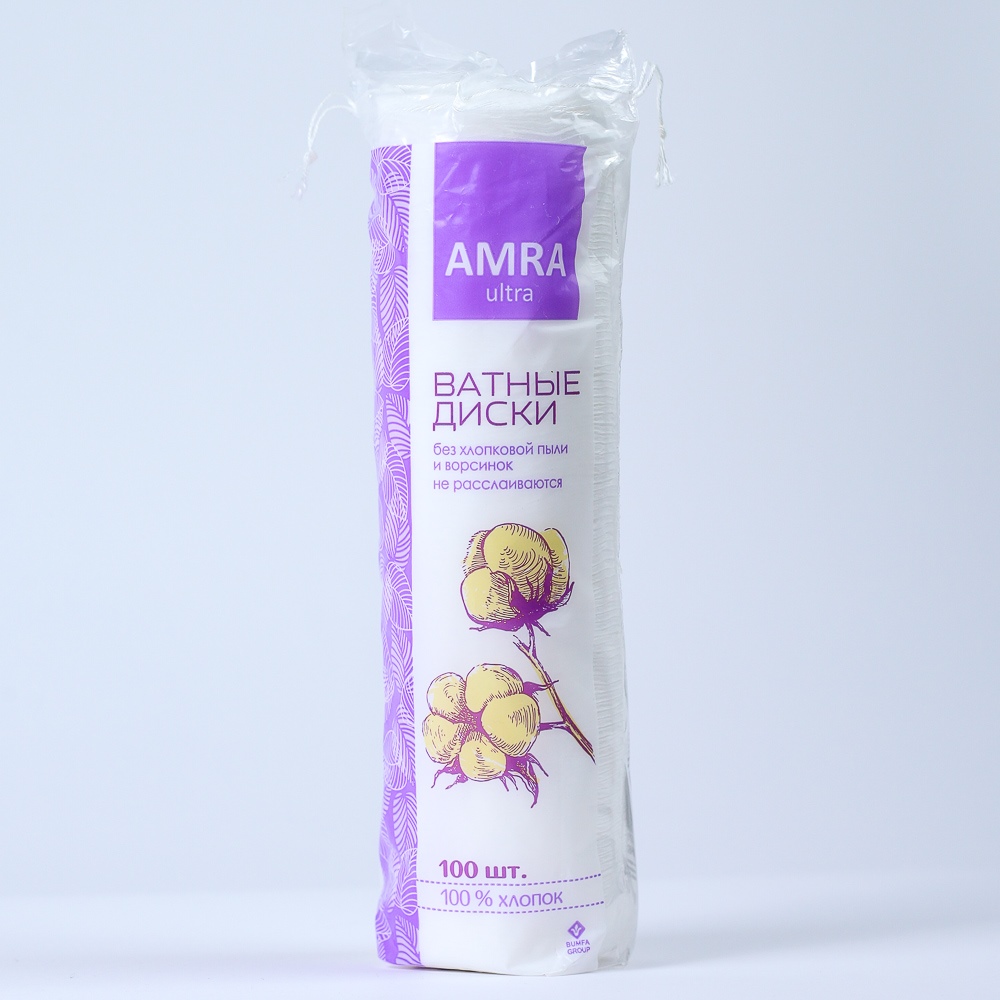 Ватные диски "Amra ultra" БС, 100шт 82466