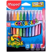 Фломастеры 12 цветов "Maped" Jungle 54205