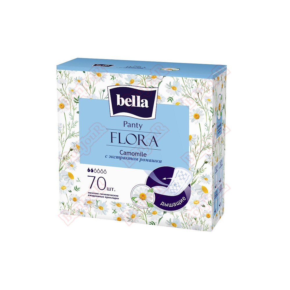 Прокладки ежедневные "Bella" Panty flora, ромашка, 2 капли, 70шт 12985