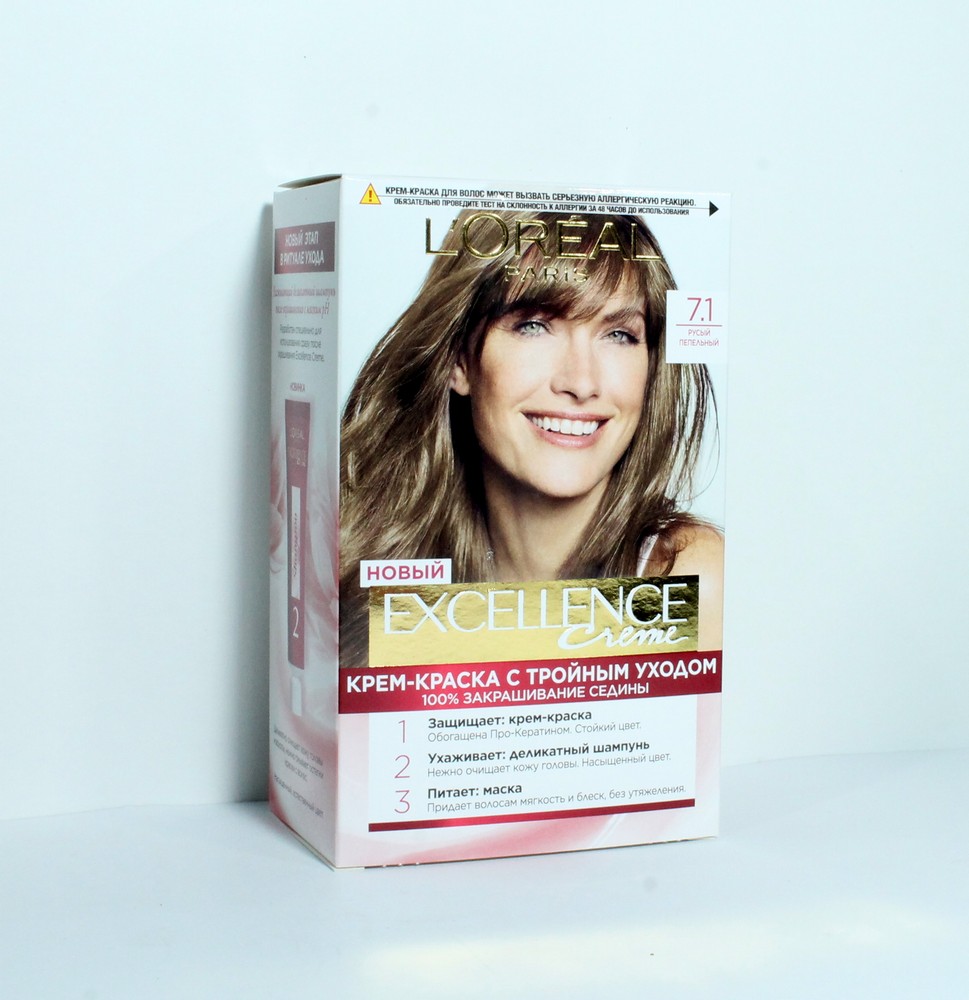 Краска для волос "Loreal" Excellence creme, русый пепельный, 81201