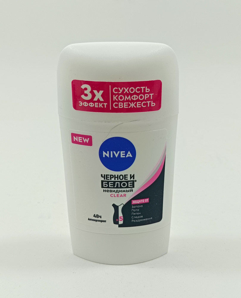 Антиперспирант - стик женский "Nivea" "Черное и белое" невидимый Clear , 50мл 84153