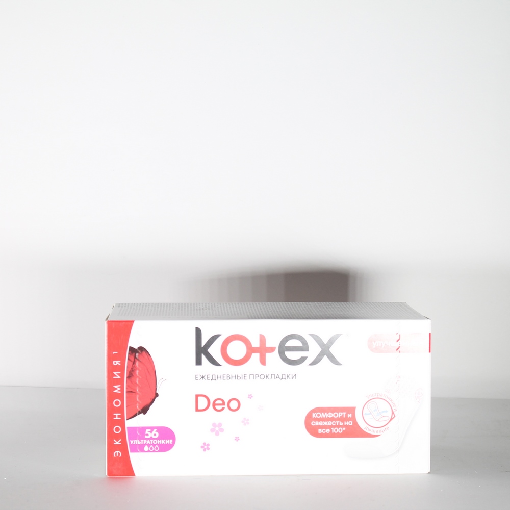 Прокладки ежедневные "Kotex" Комфорт и свежесть Deo, 1 капля, 56шт 48111