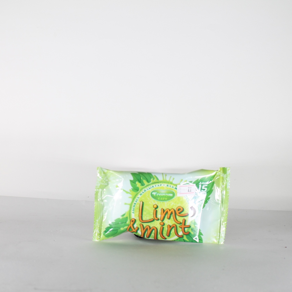 Салфетки влажные "Econom care" Lime & mint, 15шт, универсальные 69246