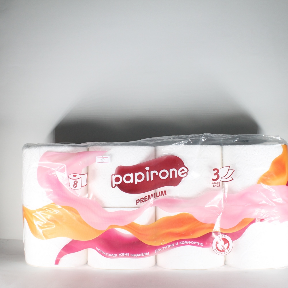 Туалетная бумага "Papirone" БС, 3 слоя, 8шт 30029