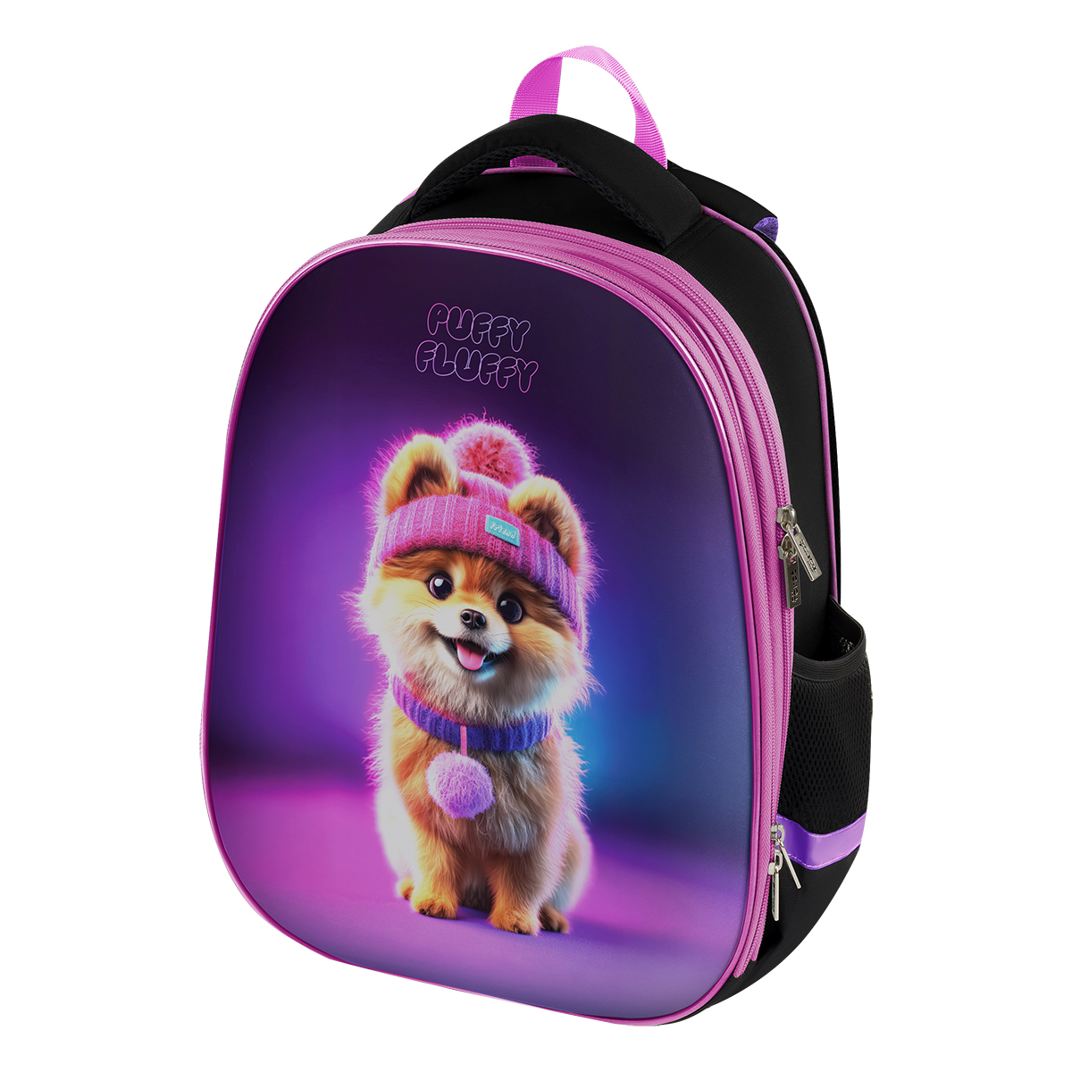 Рюкзак 36*28*15см  формоустойчивый, черный/розовый "Först" Cute Pomeranian AB_SB67532